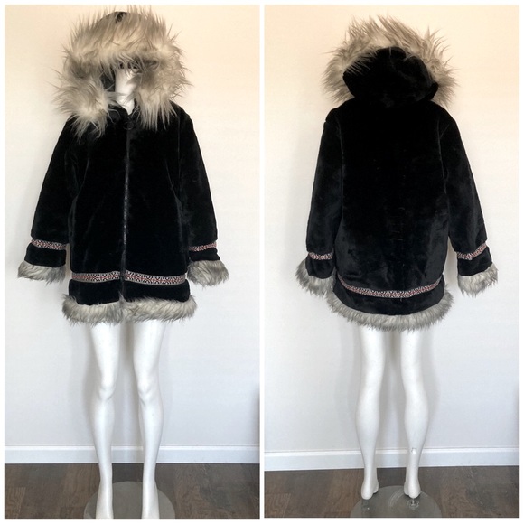 Vintage 70s Hansa Branta Faux Fur Coat Goose Down - Picture 2 of 7